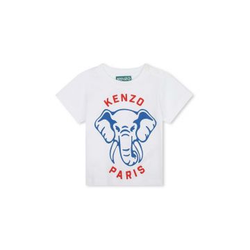 Kenzo Kids tricou de bumbac pentru copii culoarea alb, cu imprimeu