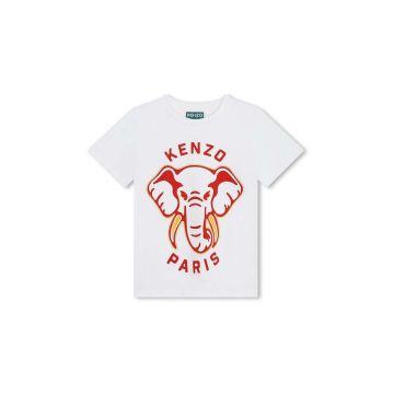 Kenzo Kids tricou de bumbac pentru copii culoarea alb, cu imprimeu