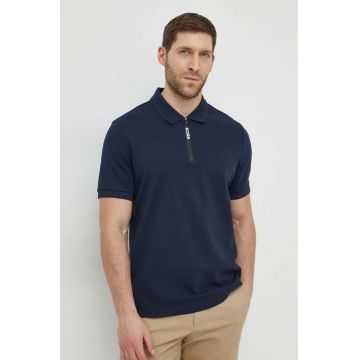 Michael Kors polo de bumbac culoarea albastru marin, neted