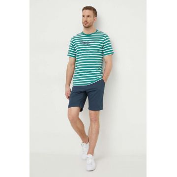 Pepe Jeans tricou din bumbac barbati, culoarea verde, modelator