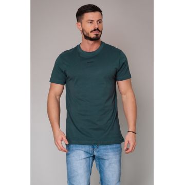 Tricou de bumbac cu decolteu la baza gatului