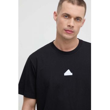 adidas tricou din bumbac bărbați, culoarea negru, cu imprimeu IR5171