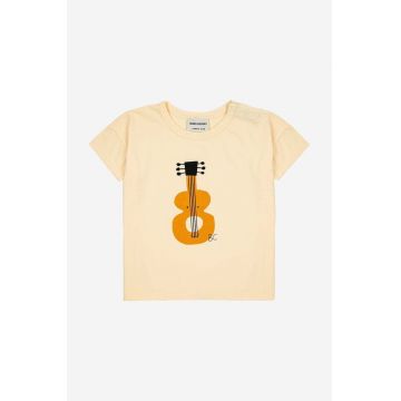 Bobo Choses tricou de bumbac pentru copii culoarea galben, cu imprimeu