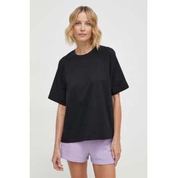 Champion tricou din bumbac femei, culoarea negru 117351