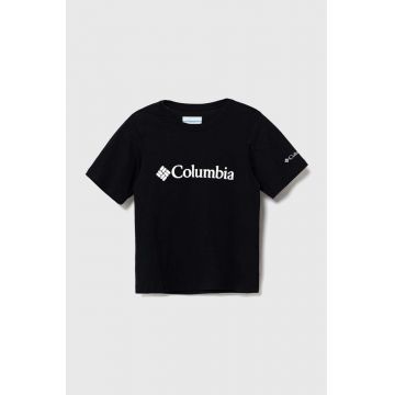 Columbia tricou de bumbac pentru copii Valley Creek Short culoarea negru, cu imprimeu