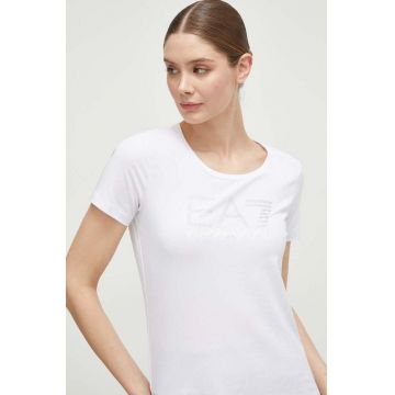 EA7 Emporio Armani tricou femei, culoarea alb