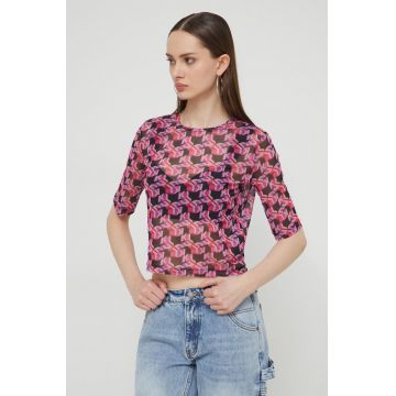 Karl Lagerfeld Jeans tricou femei, culoarea violet