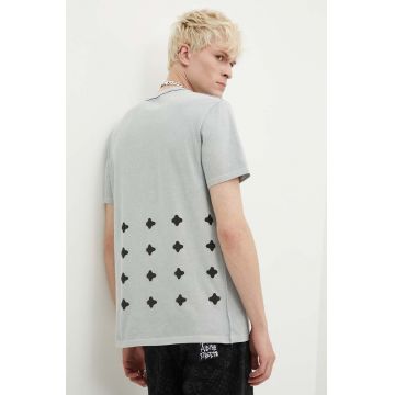 KSUBI tricou din bumbac lock up kash ss tee bărbați, culoarea gri, cu imprimeu, MPS24TE002