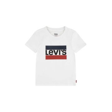 Levi's tricou de bumbac pentru copii culoarea alb