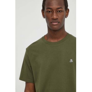 Marc O'Polo tricou din bumbac barbati, culoarea verde, neted