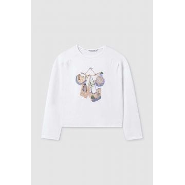 Mayoral longsleeve din bumbac pentru copii culoarea alb