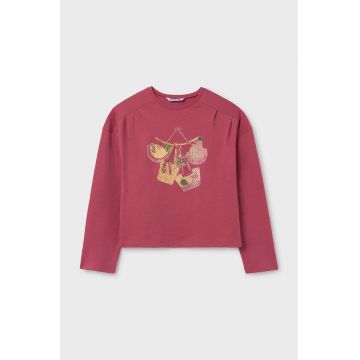 Mayoral longsleeve din bumbac pentru copii culoarea roz