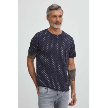 Medicine tricou din bumbac barbati, culoarea albastru marin