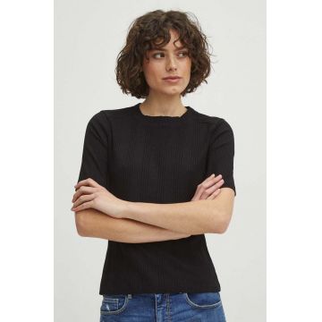 Medicine tricou din bumbac femei, culoarea negru