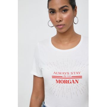 Morgan tricou femei, culoarea alb