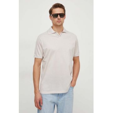 Paul&Shark polo de bumbac culoarea bej, neted