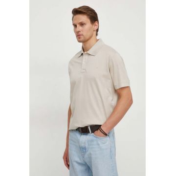 Paul&Shark polo de bumbac culoarea bej, neted