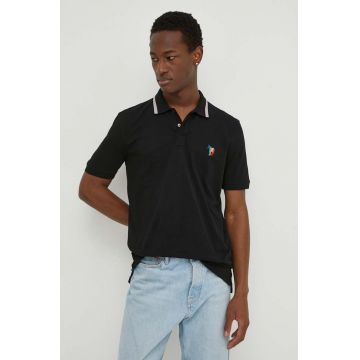 PS Paul Smith tricou polo barbati, culoarea negru, neted