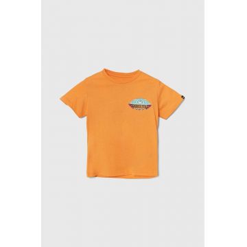 Quiksilver tricou de bumbac pentru copii TROPICALFADEBOY culoarea portocaliu, cu imprimeu