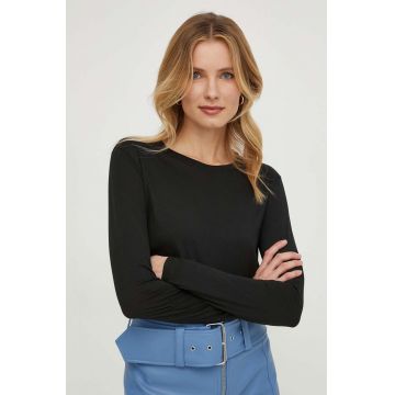 Sisley longsleeve femei, culoarea negru