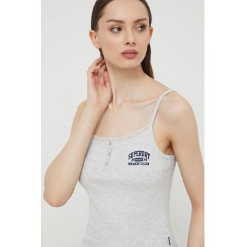 Superdry top femei, culoarea gri