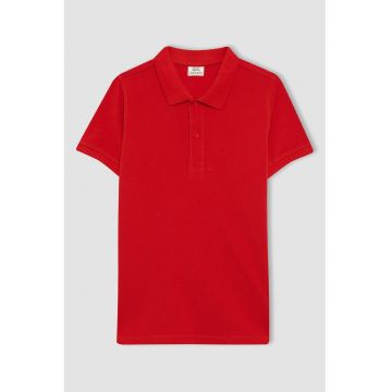 Tricou polo cu fenta cu nasturi