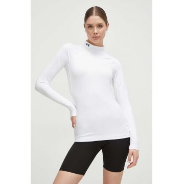 Under Armour mânecă lungă de antrenament ColdGear Authentics culoarea alb, cu turtleneck