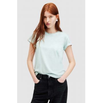 AllSaints tricou din bumbac ANNA femei, culoarea turcoaz