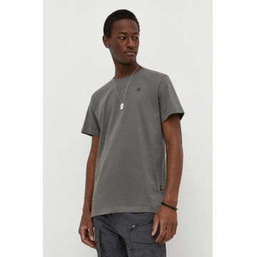 G-Star Raw tricou din bumbac barbati, culoarea gri, neted