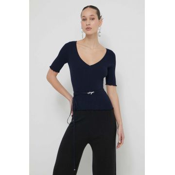 HUGO tricou femei, culoarea bleumarin 50514288