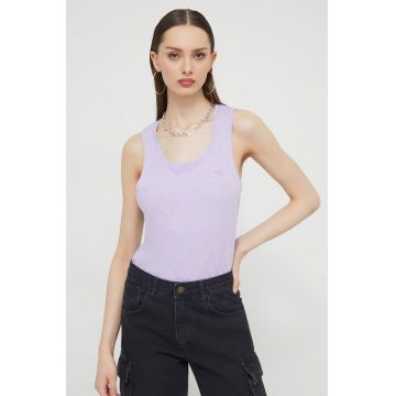 Superdry top femei, culoarea violet