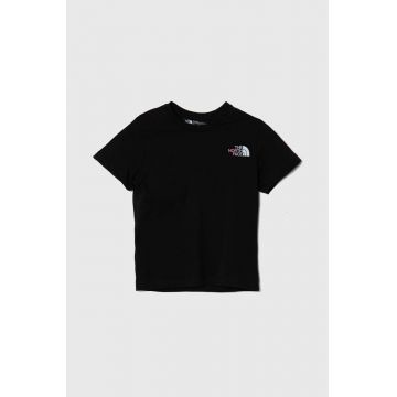 The North Face tricou de bumbac pentru copii RELAXED GRAPHIC TEE 2 culoarea negru