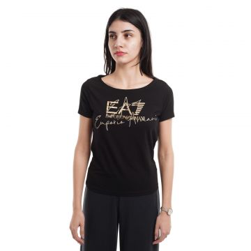 Tricou EMPORIO ARMANI EA7 pentru femei TRAIN LOGO SERIES W HANDWRITTEN TEE COSSOVER - 3DTT26TJFKZ00200