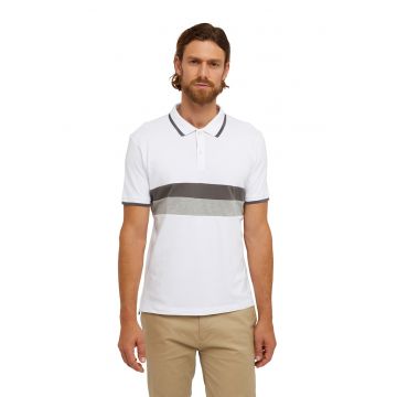 Tricou polo cu detalii contrastante