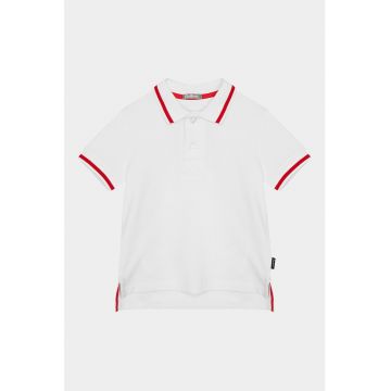 Tricou polo de bumbac cu imprimeu text