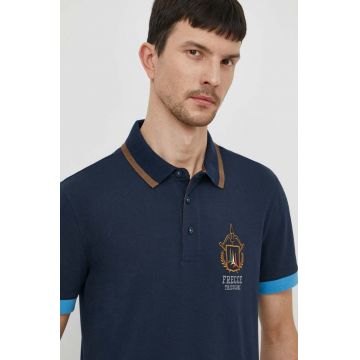 Aeronautica Militare tricou polo barbati, culoarea albastru marin, cu imprimeu