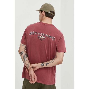 Billabong tricou din bumbac barbati, culoarea roz, cu imprimeu