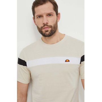 Ellesse tricou din bumbac barbati, culoarea bej, modelator