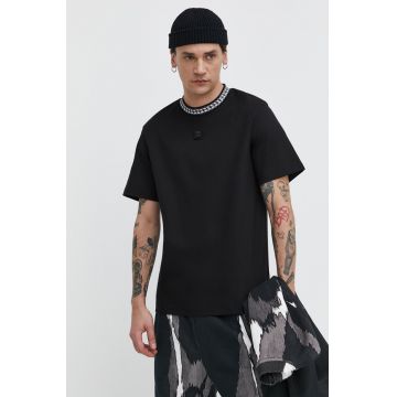 HUGO tricou din bumbac bărbați, culoarea negru, cu imprimeu 50510035