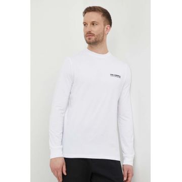 Karl Lagerfeld longsleeve barbati, culoarea negru, cu imprimeu