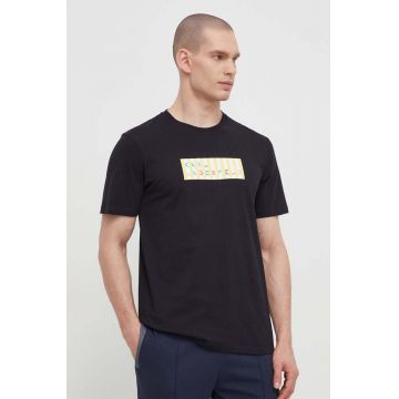 Karl Lagerfeld tricou din bumbac barbati, culoarea negru, cu imprimeu