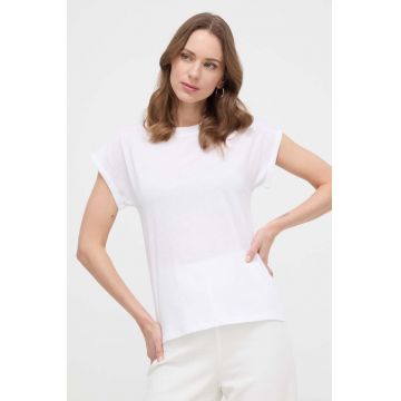 Marella tricou din bumbac femei, culoarea alb 2413940000000