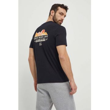 Napapijri tricou din bumbac S-Tahi barbati, culoarea negru, cu imprimeu, NP0A4HQA0411