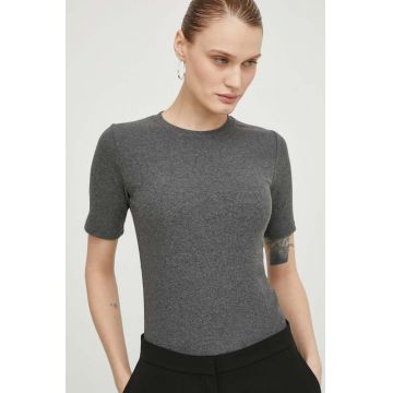 Samsoe Samsoe tricou femei, culoarea gri