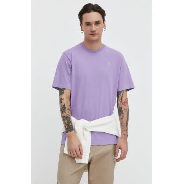 Superdry tricou din bumbac barbati, culoarea violet, cu imprimeu