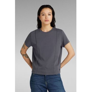 Tricou de bumbac organic cu decolteu la baza gatului