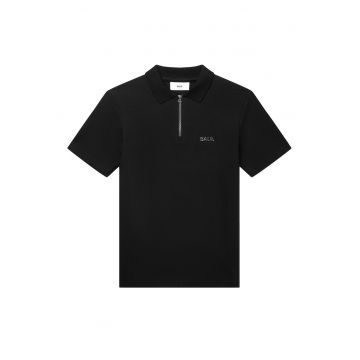 Tricou polo cu fenta cu fermoar