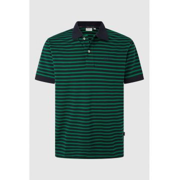 Tricou polo slim fit cu dungi