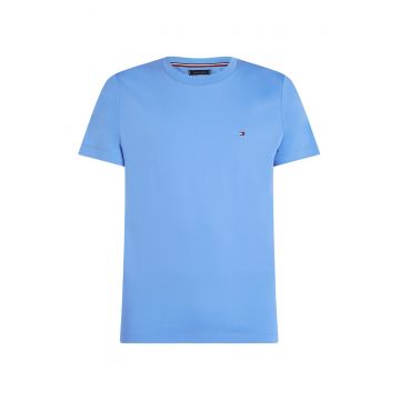 Tricou slim fit cu decolteu la baza gatului