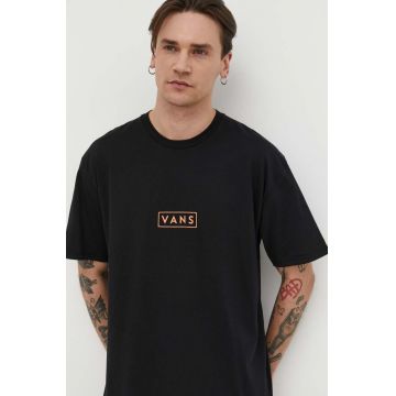 Vans tricou din bumbac barbati, culoarea negru, cu imprimeu